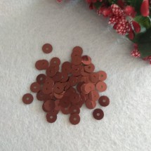 Пайетки плоские 6 мм, цв. коричневый, цена за 10 гр